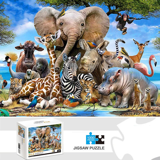 1000 Pieces Animal World Jigsaw Puzzle Adult Family Floor Game - Shop Dealza