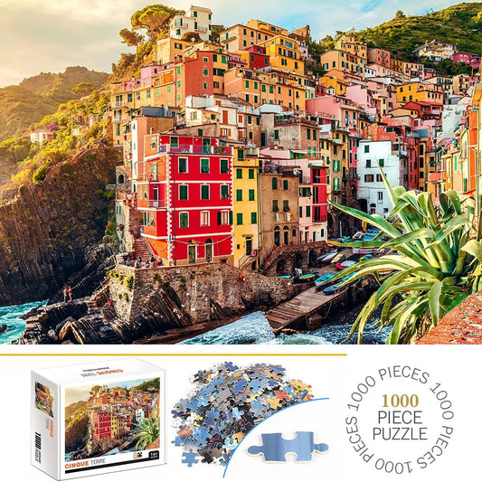 1000 Pieces Cinque Terre Jigsaw Puzzle Adult Family Educational Fun - Shop Dealza