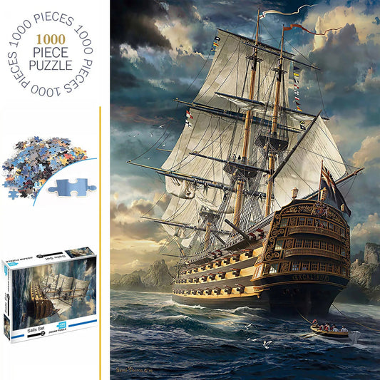 1000 Pieces Sails Set Jigsaw Puzzle Adult Home Decor Family Fun - Shop Dealza