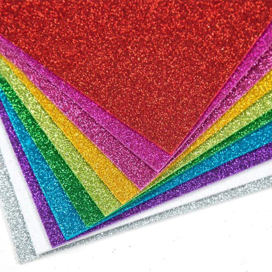 10pc Flash Glitter EVA Foam Paper Adhesive Kids Craft - Shop Dealza