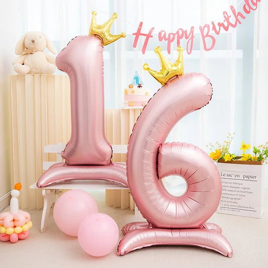 42inch Crown Foil Digital Balloon Birthday Girl Decor - Shop Dealza