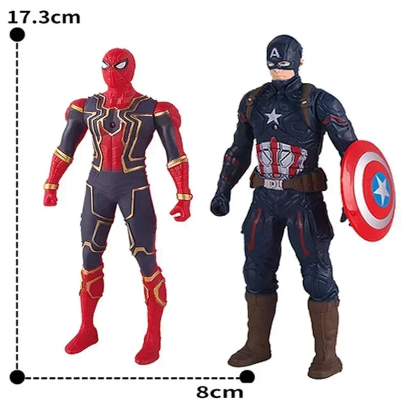 Marvel Anime Figures Spiderman Hulk Iron Man Doll Gift