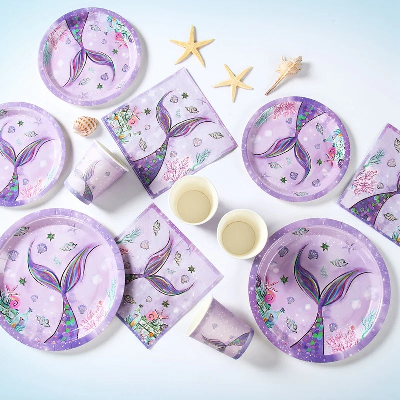 The Little Mermaid Disposable Tableware Party Decor Set