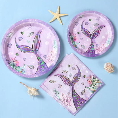 The Little Mermaid Disposable Tableware Party Decor Set