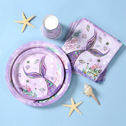 The Little Mermaid Disposable Tableware Party Decor Set