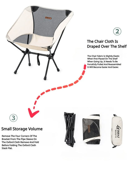 Outdoor Folding Moon Chair Camping Fishing Stool