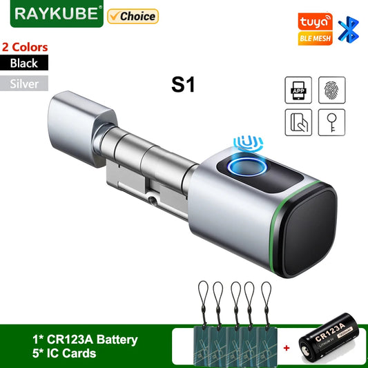 Smart Cylinder Lock Tuya Bluetooth Fingerprint IC Card