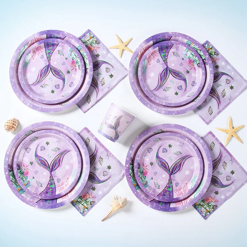 The Little Mermaid Disposable Tableware Party Decor Set