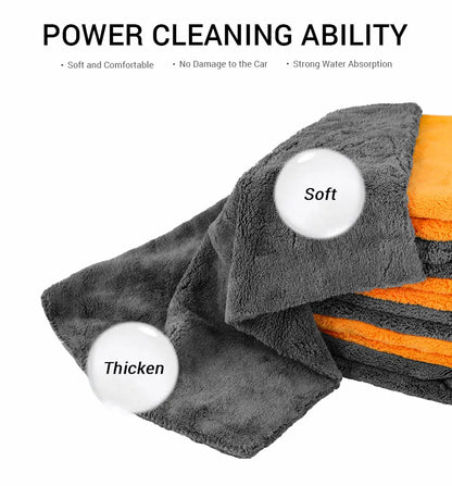 2pcs Thickened Microfiber Towel Auto Detailing Cloth