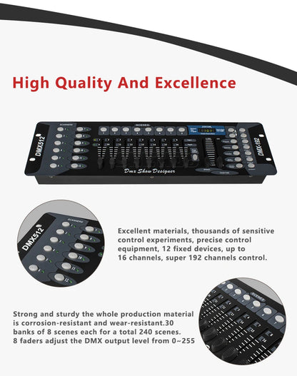 SHEHDS 192 DMX Controller 512-Channel Stage Console