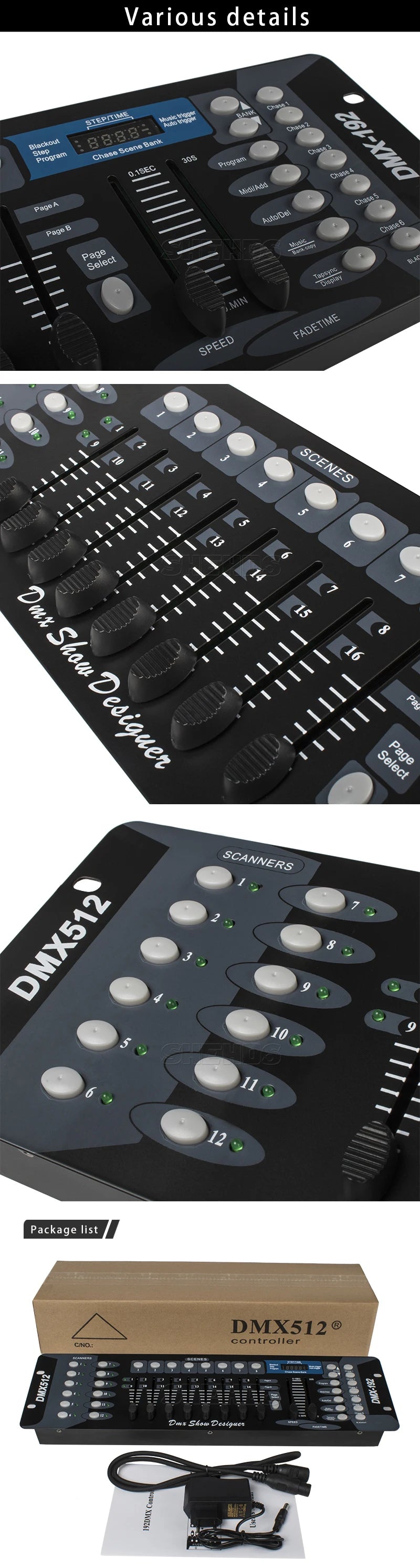 SHEHDS 192 DMX Controller 512-Channel Stage Console