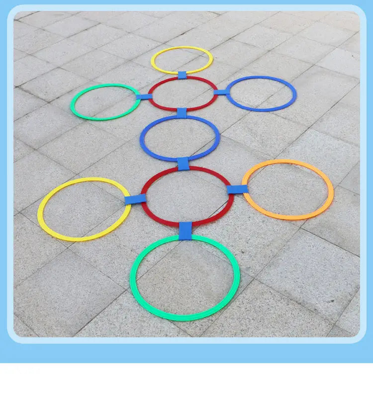 Kids Hopscotch Ring Outdoor Sports Backyard Play Toy