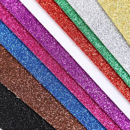 10pc Flash Glitter EVA Foam Paper Adhesive Kids Craft