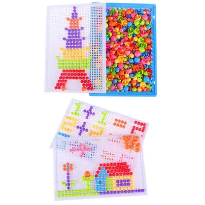 Mushroom Nail Beads 3D Puzzle Board Kids Educational Toy