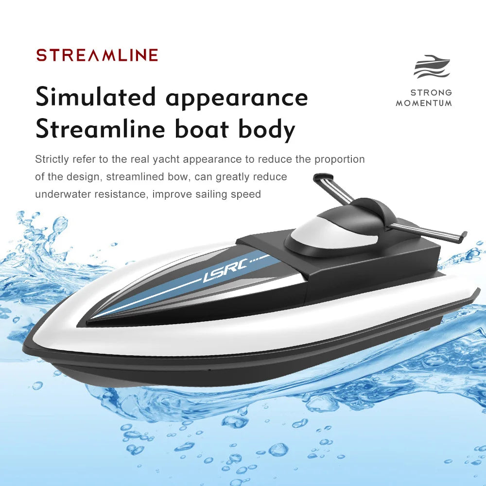 2.4G LSRC-B8 RC High Speed Waterproof Racing Boat Rechargeable