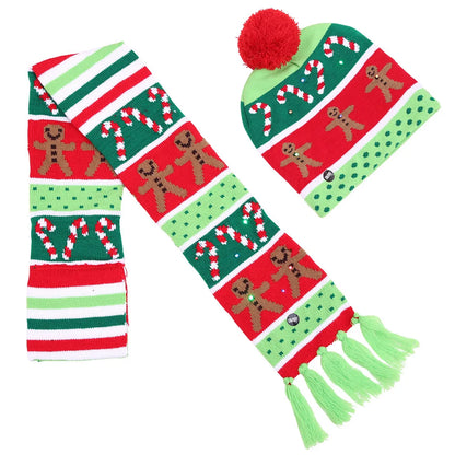 LED Christmas Hat Beanie Warm Light-Up Snowman Patterns