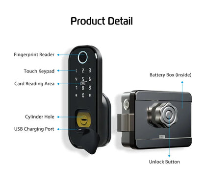 R5 PRO Fingerprint TTLock Outdoor Smart Door Lock