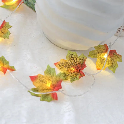 2/3/6M Christmas Artificial Maple Leaf LED Light Garland