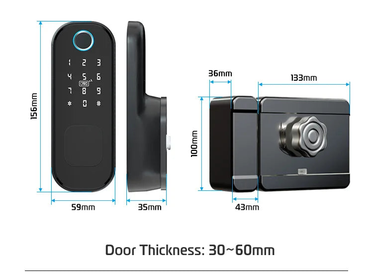 R5 PRO Fingerprint TTLock Outdoor Smart Door Lock