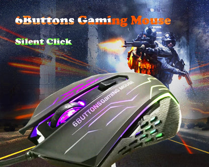 FORKA Silent Click USB Wired Gaming Mouse