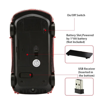 Wireless Mini Sports Car Mouse