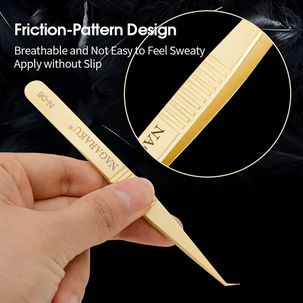 NAGARAKU Eyelash Extension Tweezers Stainless Steel