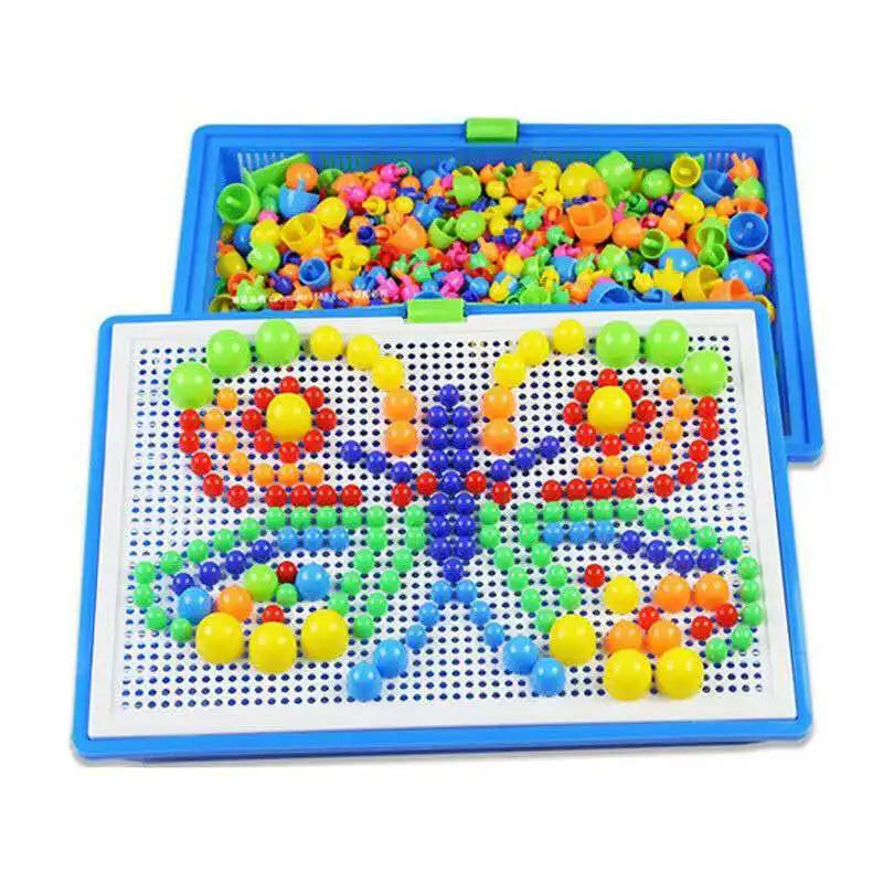 Mushroom Nail Beads 3D Puzzle Board Kids Educational Toy