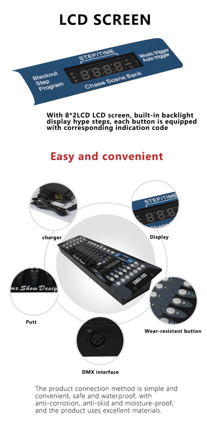 SHEHDS 192 DMX Controller 512-Channel Stage Console