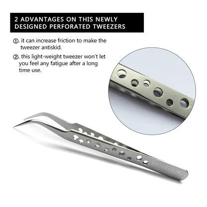 NAGARAKU Eyelash Extension Tweezers Stainless Steel