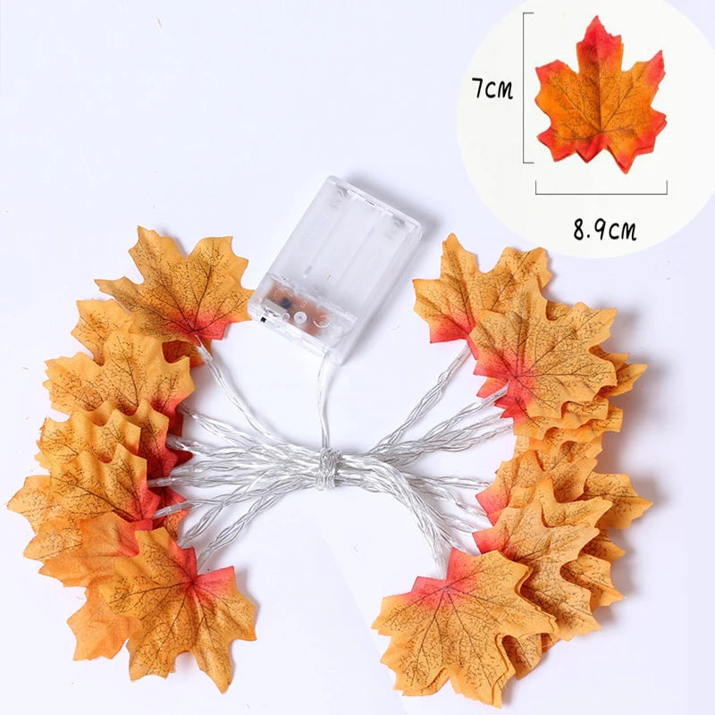 2/3/6M Christmas Artificial Maple Leaf LED Light Garland