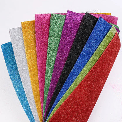 10pc Flash Glitter EVA Foam Paper Adhesive Kids Craft