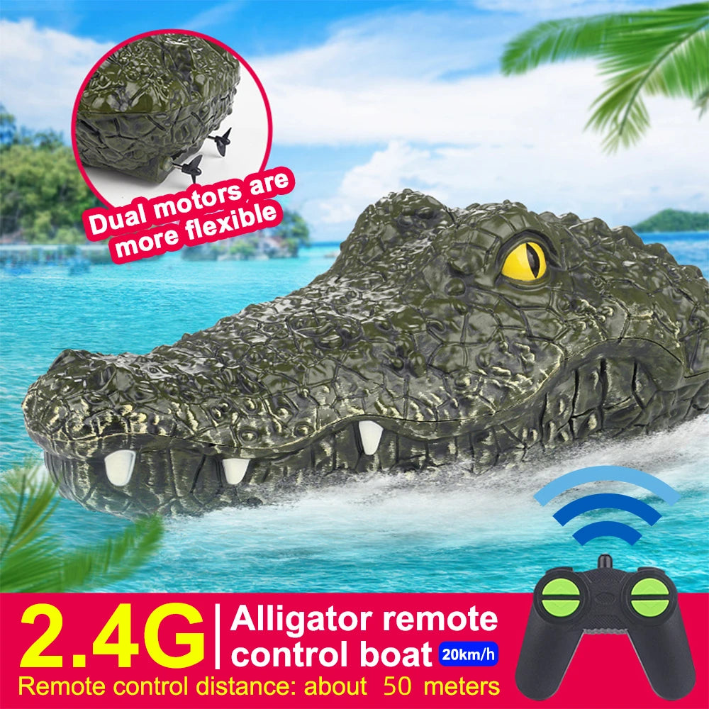 RC Crocodile Head Boat 2.4G Remote Control Alligator Decoy