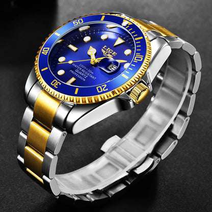 GAIETY Men’s Luxury Belt Fashion Quartz Waterproof Glow Clock