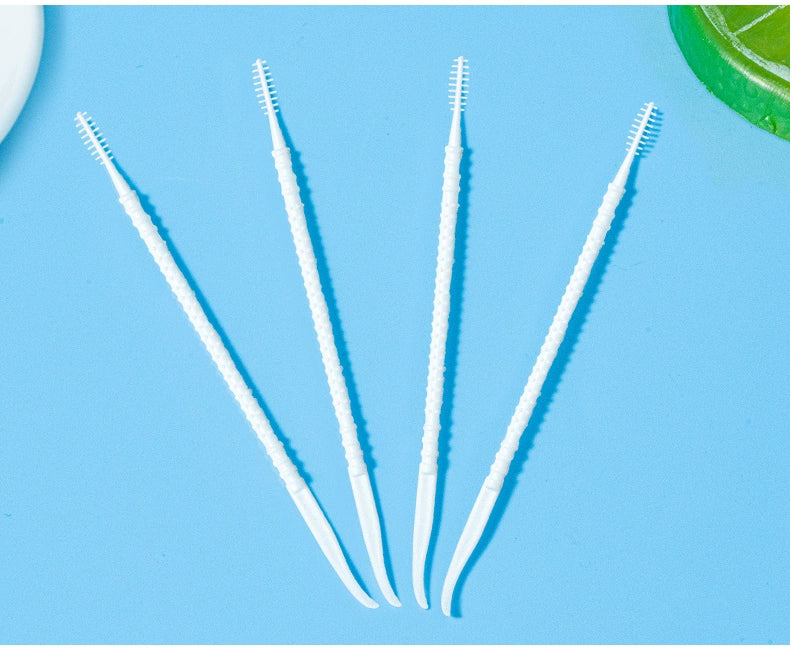 Portable Dual-Use Plastic Fishbone Toothpick Brush