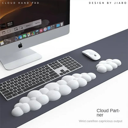 Mouse Pad with Wrist Rest Keyboard Cloud Anti-Slip