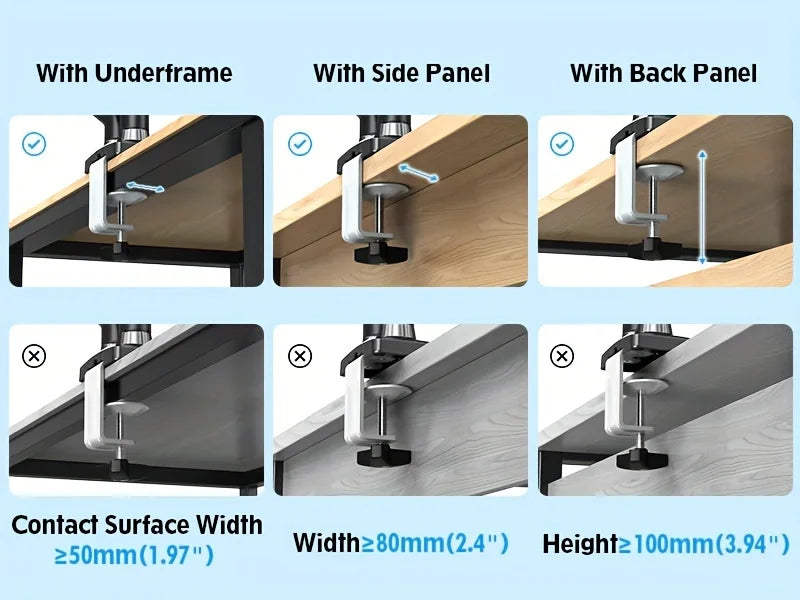 Monitor Stand Dual Gas Spring Adjustable Mount 13-32"