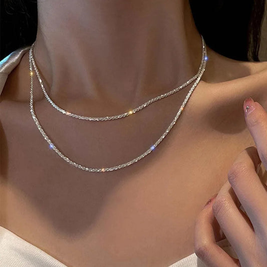 Sparkling Silver Necklace for Women