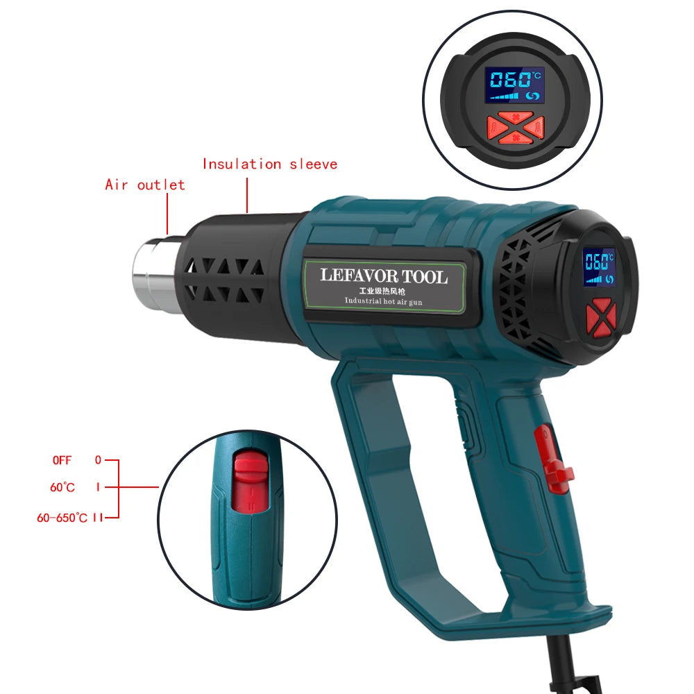 2000W Electric Hot Air Gun Dual Wind Temperature Control