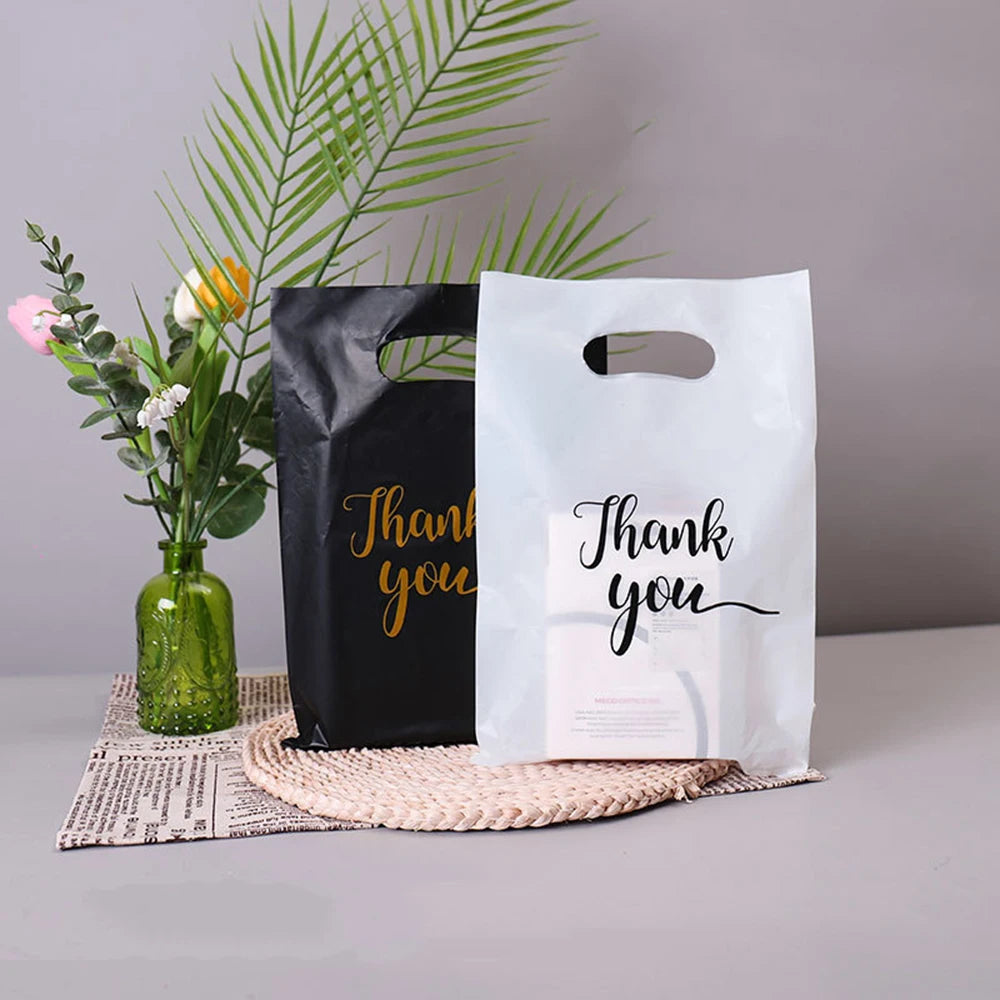 10/50/100Pcs Thank You Gift Bags Plastic Party Treat