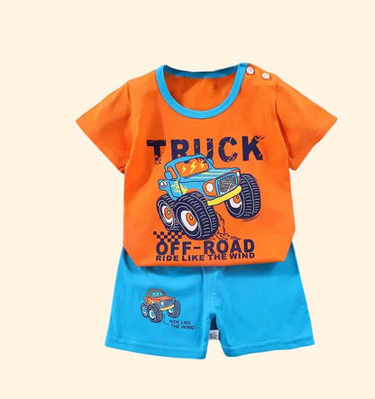 Baby Boy Clothes Set Cute Cartoon Infant Summer T-shirt+Shorts Outfit