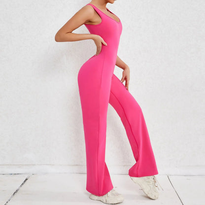 Cutenew Backless Jumpsuit Stripe Patchwork Women One Piece Wear