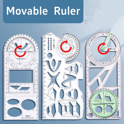 Professional Geometric Ruler Set Math Drawing Template