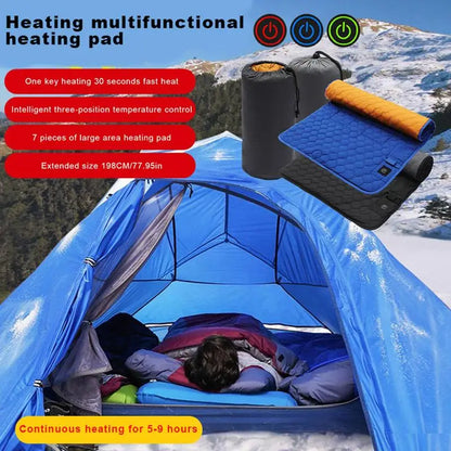 Heated Sleeping Bag Pad USB Power 7 Heating Zones