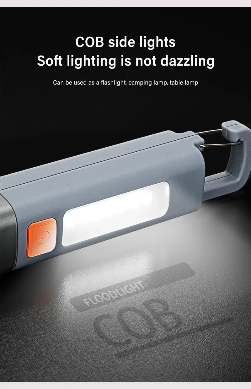 Strong Lighting ABS Flashlamp USB Charging Camping Light