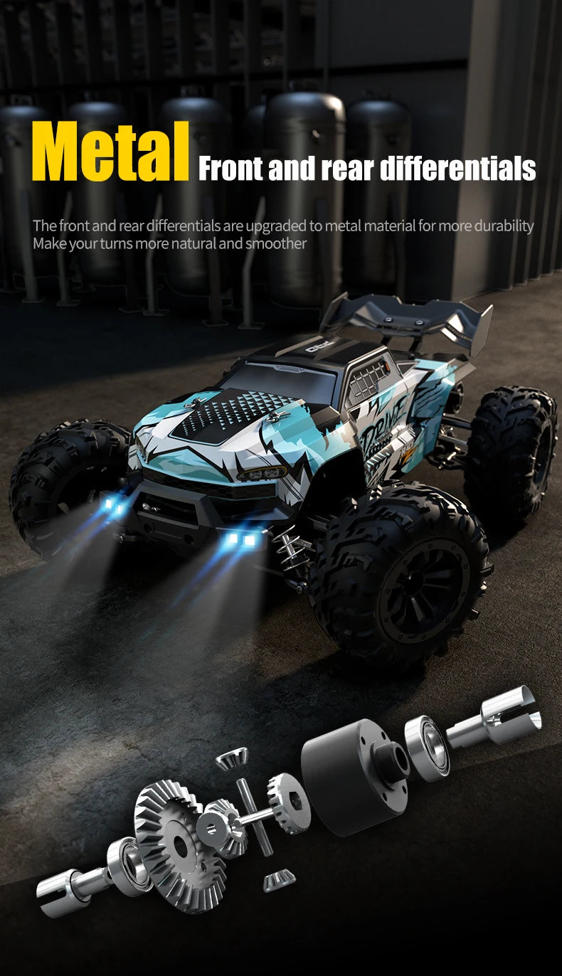 1:16 70KM/H 4WD RC Car LED Remote Control High Speed Monster Truck