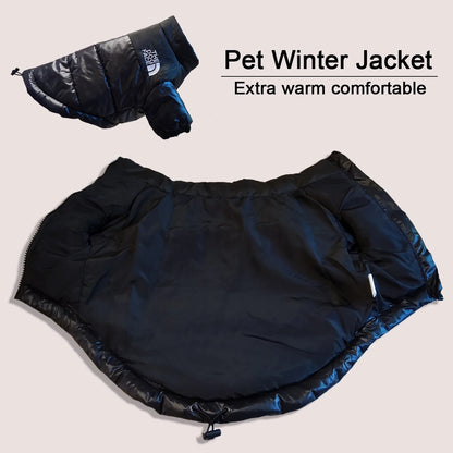 Large Winter Dog Jacket Reflective Windproof Bulldog Coat