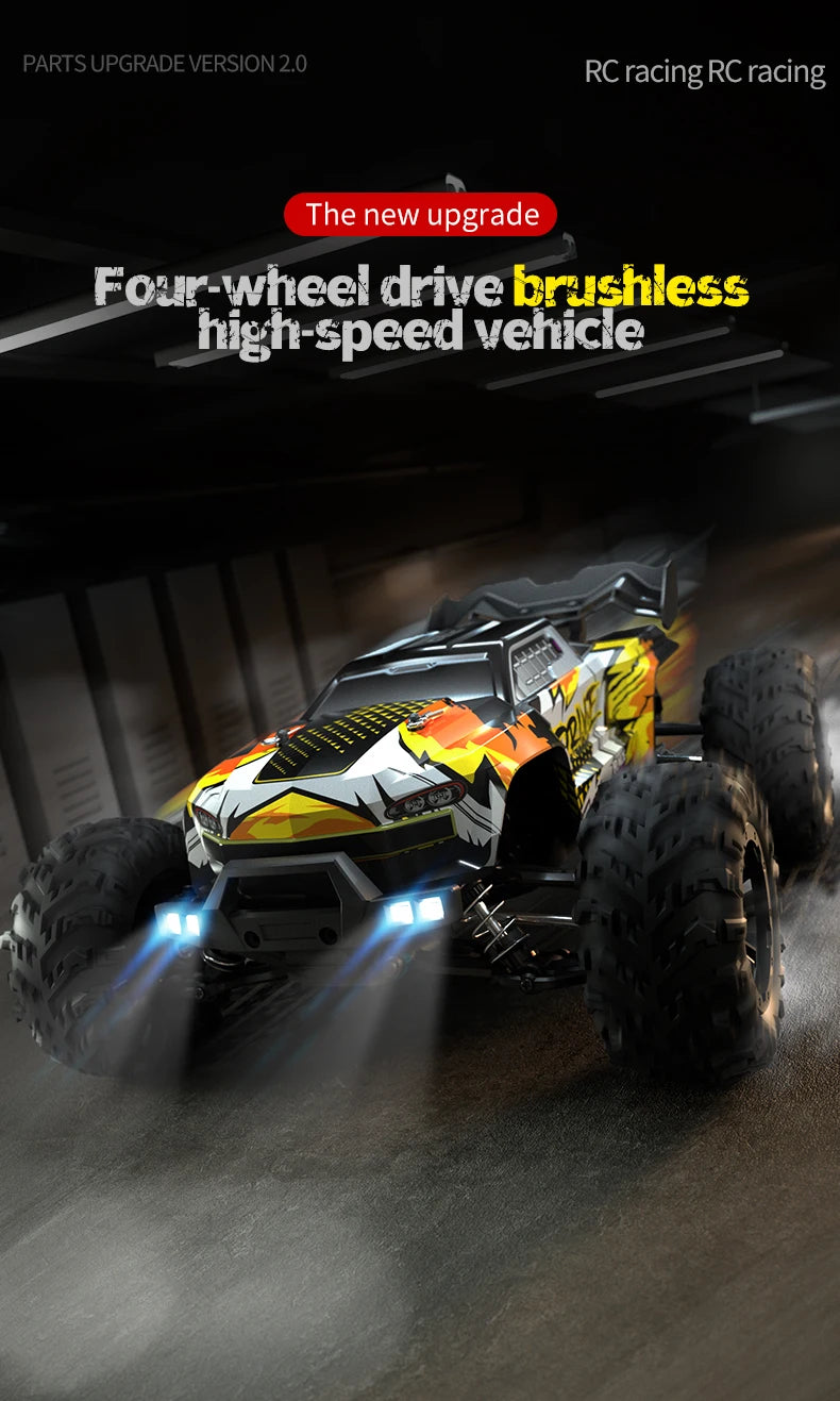 1:16 70KM/H 4WD RC Car LED Remote Control High Speed Monster Truck