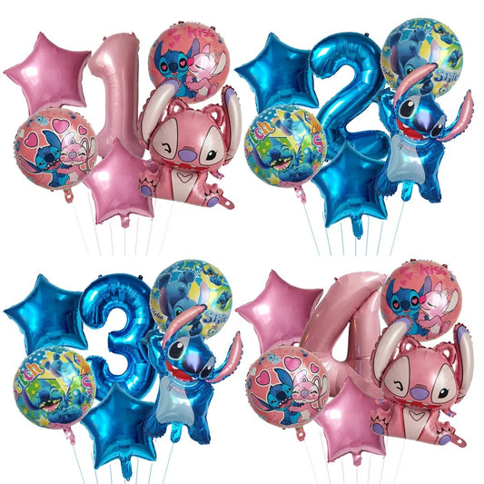 6pcs Lilo & Stitch Party Balloons Birthday Decorations