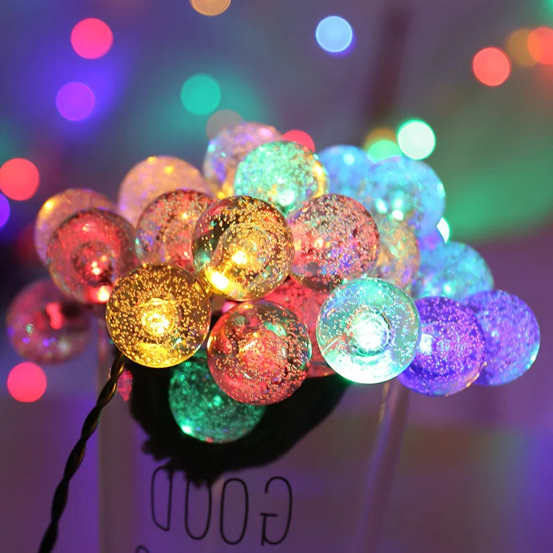 Solar Crystal Globe String Lights