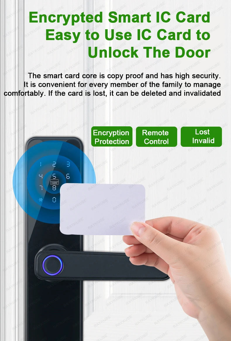 Tuya Bluetooth Intelligence Lock Biometric Fingerprint Smart Keyless Access Password IC Card Smartlife Support 8 Language K7pro+